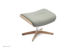 Timeout fodskammel, Eg ubehandlet, X-fod tr�/aluminium, Stof | Sheford Light grey 72 | Conform