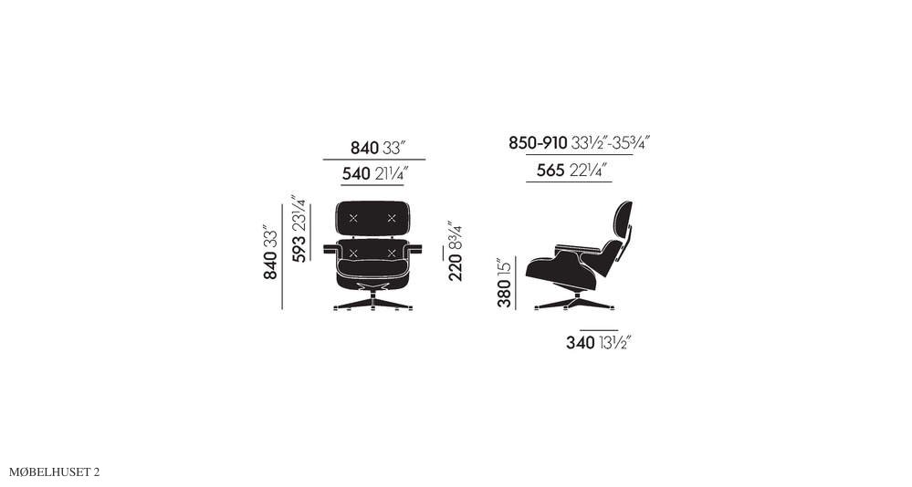 Vitra - Eames Lounge chair og ottoman | Udstillingsmodel