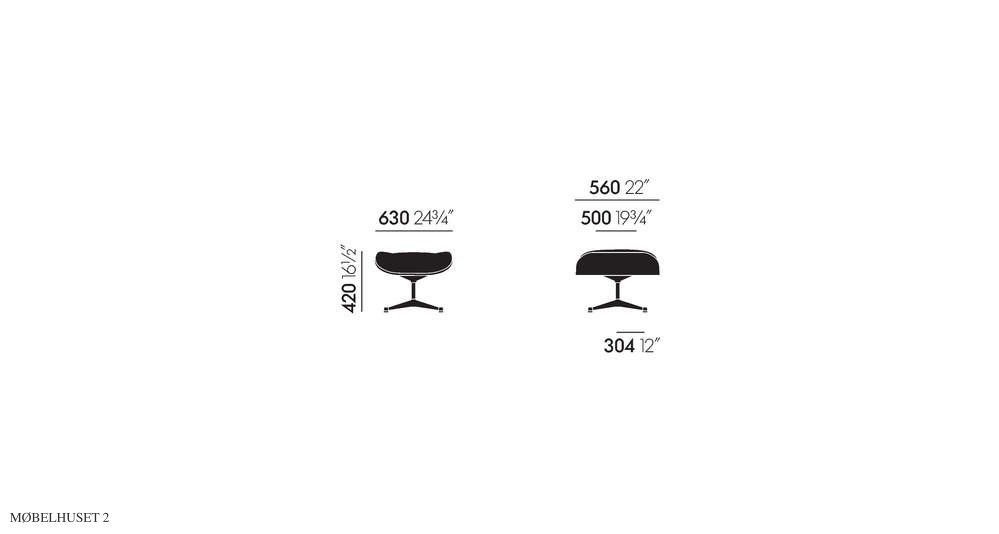 Vitra - Eames Lounge chair og ottoman | Udstillingsmodel