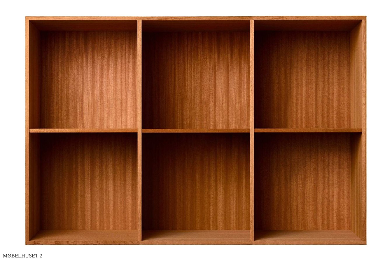 ATBO 105 reol 70 x 104,4 med lodrette mellemsider, 34,5 cm, Mahogni mat lak