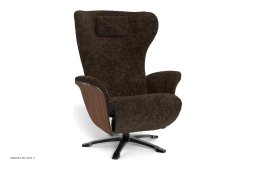 Aviora recliner l�nestol, Valn�d, Drejefod sort aluminium, F�reskind | Sheepskin Espresso | Conform