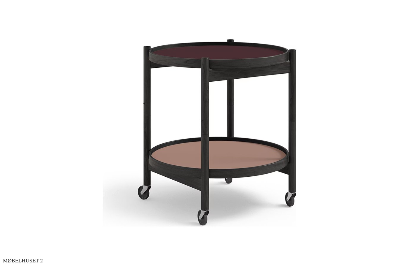 B�lling bakkebord Nano, Modell 50, Eiche schwarz lackiert, Wine – Burgund/Ros� | Brdr. Kr�ger