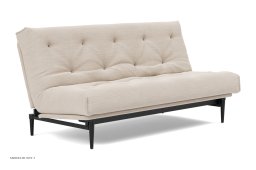 Colpus Schlafsofa, Schwarze Eiche / schwarzes Metall, Blida Sand Grey 612 | Innovation Living