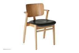 Domus Chair armstol, Lakeret eg | s�de Prestige l�der sort | Artek