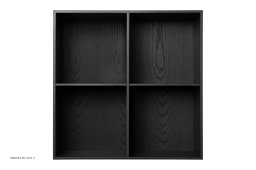 ATBO Reol 70 x 70, Lodret mellemside, 30 cm, Sortbejdset ask