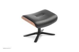 Timeout fodskammel, Valn�d, Quattro x-fod sort aluminium, L�der | Fantasy Black 89 | Conform