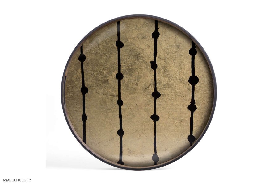 Rundes Glastablett | Klein | Ethnicraft Brown Dots