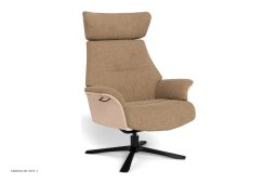Air l�nestol, Eg ubehandlet, Quattro drejefod sort aluminium, Stof | Dolce Beige 62 | Conform