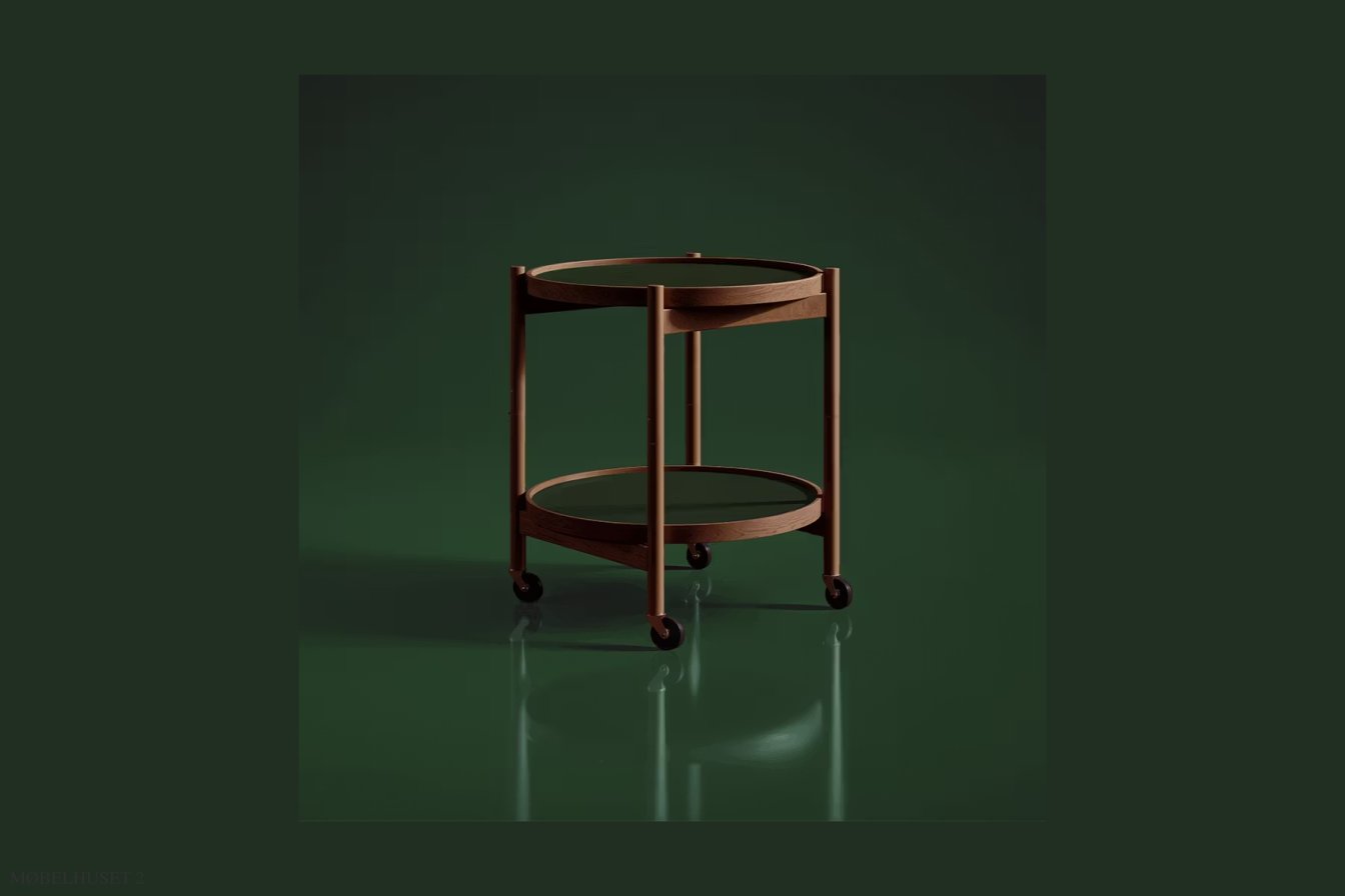 B�lling bakkebord Nano, Modell 50, Nussbaum ge�lt, Forest – Kiefergr�n/Pastellgr�n | Brdr. Kr�ger