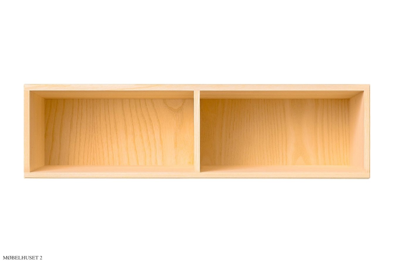 ATBO Halv hallway reol 18 x 70 med mellemside, 21 cm, Ask klar olie