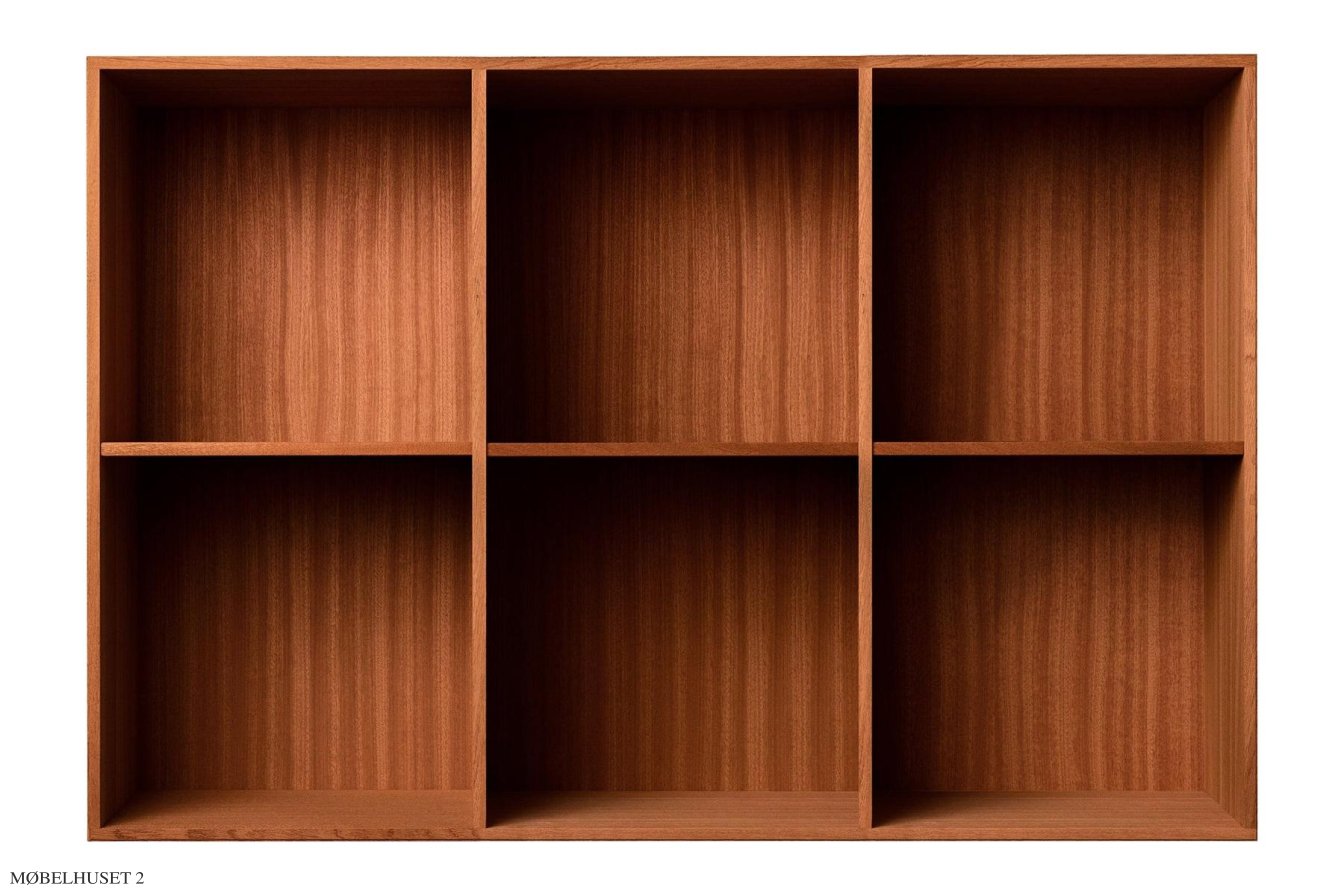 ATBO 105 reol 70 x 104,4 med lodrette mellemsider, 34,5 cm, Mahogni klar olie
