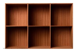 ATBO 105 reol 70 x 104,4 med lodrette mellemsider, 34,5 cm, Mahogni klar olie