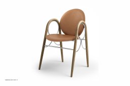 Arkade Chair, Eiche ge�lt, Leder | Brandy, Chromgestell | Brdr. Kr�ger