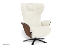 Aviora recliner l�nestol, Valn�d, Drejefod sort aluminium, F�reskind | Sheepskin Offwhite | Conform