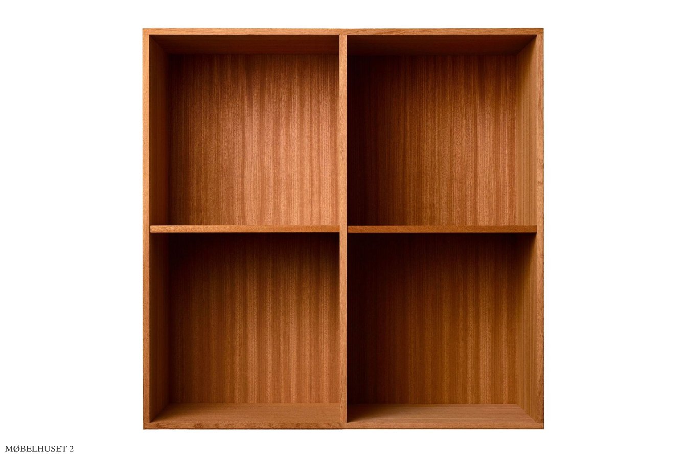 ATBO Reol 70 x 70, Lodret mellemside, 21 cm, Mahogni mat lak