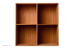 ATBO Reol 70 x 70, Lodret mellemside, 21 cm, Mahogni mat lak