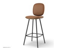 Pauline Comfort barstol, Thekenh�he 65 cm, Metallbeine, R�uchereiche ge�lt, Leder | Brandy | Brdr. Kr�ger