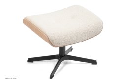 Timeout fodskammel, Eg ubehandlet, X-fod sort aluminium, Stof | Gianni Cream 03 | Conform