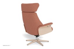 Air l�nestol, Eg ubehandlet, Drejefod tr�/aluminium, Stof | Denali Peach 32 | Conform