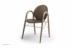 Arkade Chair, Eiche ge�lt, Leder | Cinnamon, Chromgestell | Brdr. Kr�ger