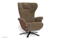 Aviora recliner l�nestol, Valn�d, Drejefod sort aluminium, F�reskind | Sheepskin Sahara | Conform