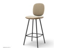 Pauline Comfort barstol, Thekenh�he 65 cm, Metallbeine, R�uchereiche ge�lt, Stoff | Cream (Kvadrat Moss) | Brdr. Kr�ger