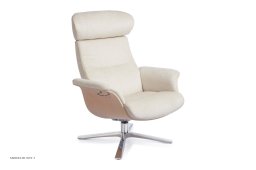 Timeout l�nestol, Eg ubehandlet, Quattro drejefod aluminium, Stof | Evita Pearl 02 | Conform