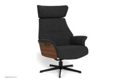 Air l�nestol, Valn�d, Drejefod sort aluminium, Stof | Alta Black 89 | Conform