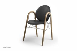 Arkade Chair, Eiche ge�lt, Leder | Black, Chromgestell | Brdr. Kr�ger