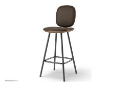 Pauline Comfort barstol, Thekenh�he 65 cm, Metallbeine, R�uchereiche ge�lt, Leder | Cinnamon | Brdr. Kr�ger