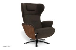 Aviora recliner l�nestol, Valn�d, Drejefod sort aluminium, Stof | Evita Coffee 43 | Conform