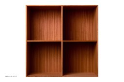 ATBO Reol 70 x 70, Lodret mellemside, 21 cm, Mahogni klar olie