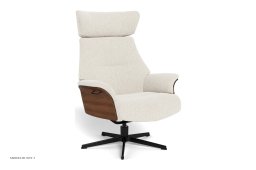 Air l�nestol, Valn�d, Drejefod sort aluminium, Stof | Alta Cream 03 | Conform