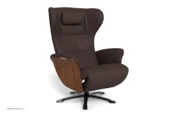 Aviora recliner l�nestol, Valn�d, Drejefod sort aluminium, L�der | Jesolo Testa moro 69 | Conform