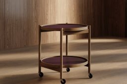 B�lling bakkebord Nano, Modell 50, R�uchereiche ge�lt, Wine – Burgund/Ros� | Brdr. Kr�ger