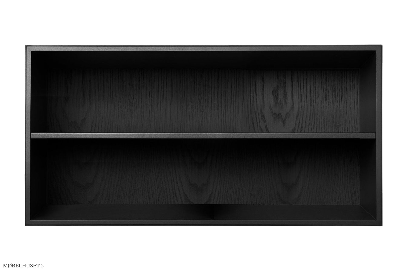 ATBO Halv reol vandret 35 x 70 med hel hylde, 30 cm, Sortbejdset ask