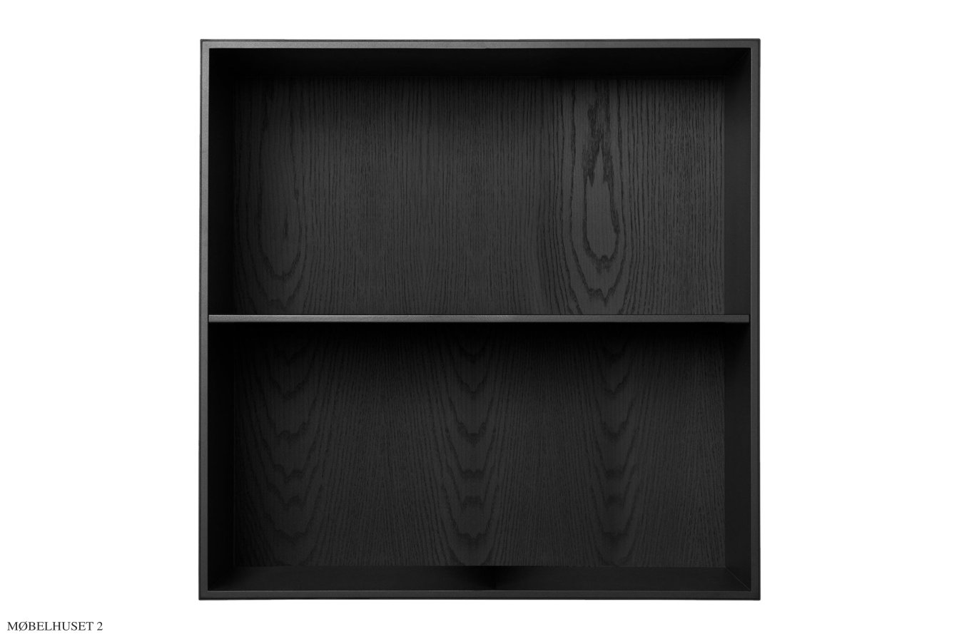 ATBO Reol 70 x 70, Vandret mellemside, 30 cm, Sortbejdset ask