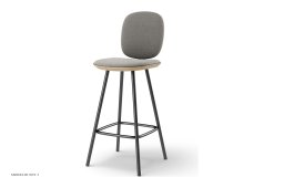 Pauline Comfort barstol, Thekenh�he 65 cm, Metallbeine, Eiche ge�lt, Stoff | Grey | Brdr. Kr�ger