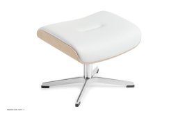 Timeout fodskammel, Eg ubehandlet, X-fod aluminium, L�der | Fantasy Pure white 02 | Conform