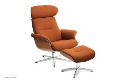 Timeout l�nestol, Valn�d, Drejefod aluminium, Stof | Gianni Bronze 19 | Conform