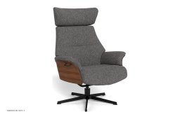 Air l�nestol, Valn�d, Drejefod sort aluminium, Stof | Alta Grey 78 | Conform