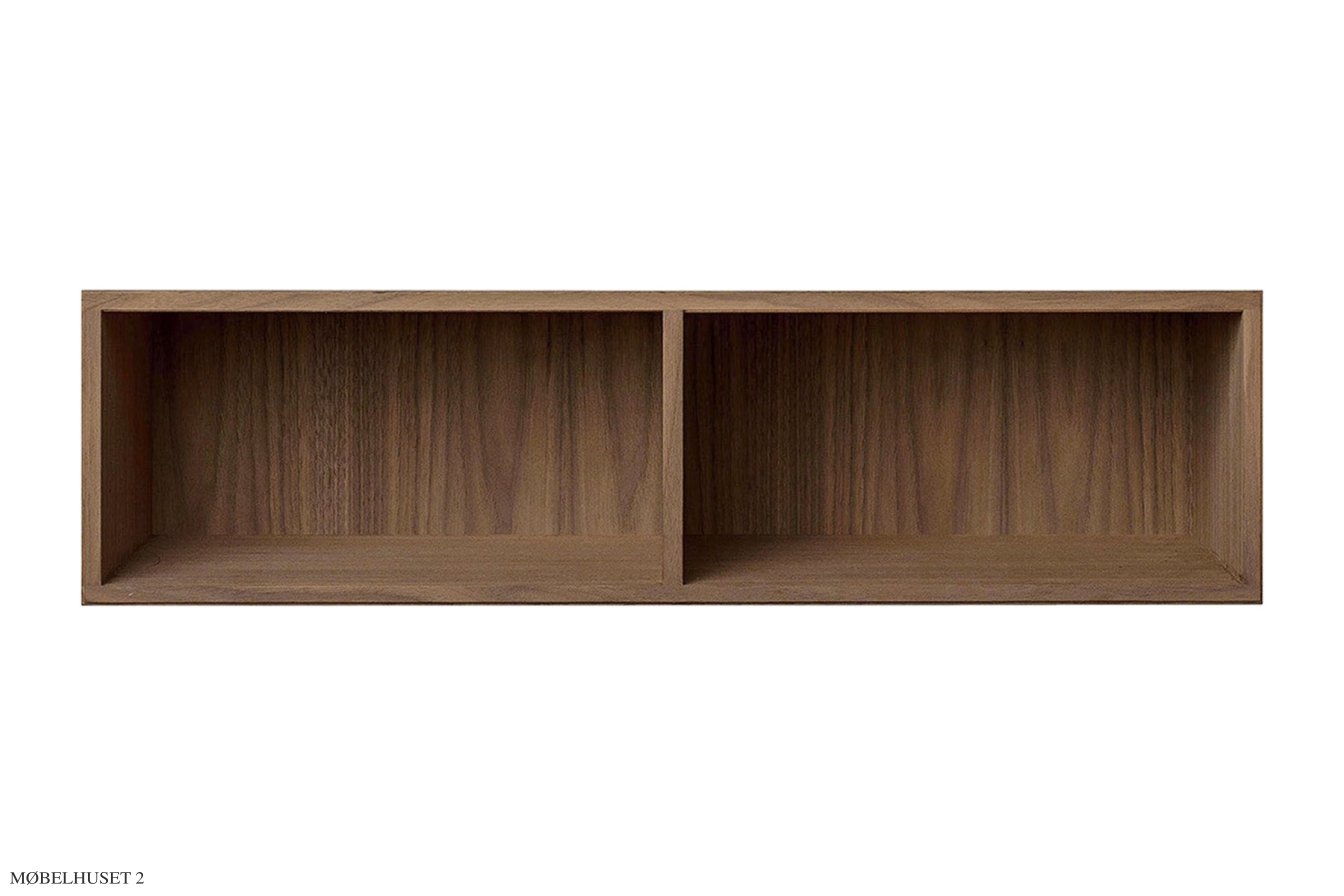 ATBO Halv hallway reol 18 x 70 med mellemside, 21 cm, Valn�d mat lak