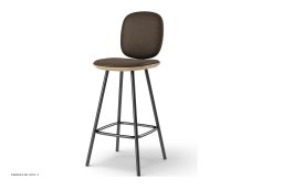 Pauline Comfort barstol, Thekenh�he 65 cm, Metallbeine, Eiche ge�lt, Leder | Cinnamon | Brdr. Kr�ger