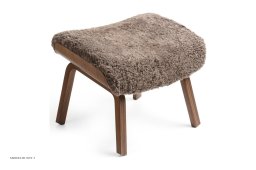 Timeout fodskammel, Valn�d, 4 ben i tr�, F�reskind | Sheepskin Sahara | Conform