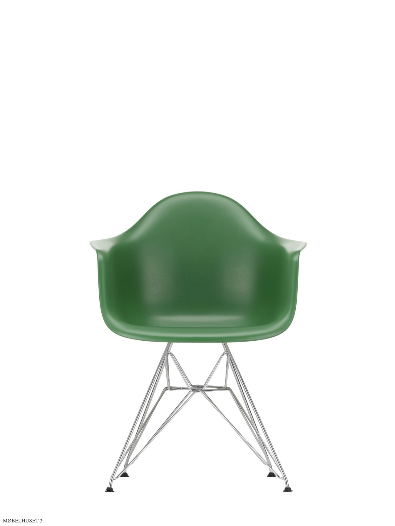 Eames Plastic Armchair (DAR), Verchromt