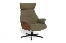Air l�nestol, Valn�d, Drejefod sort aluminium, Stof | Alta Olive 28 | Conform