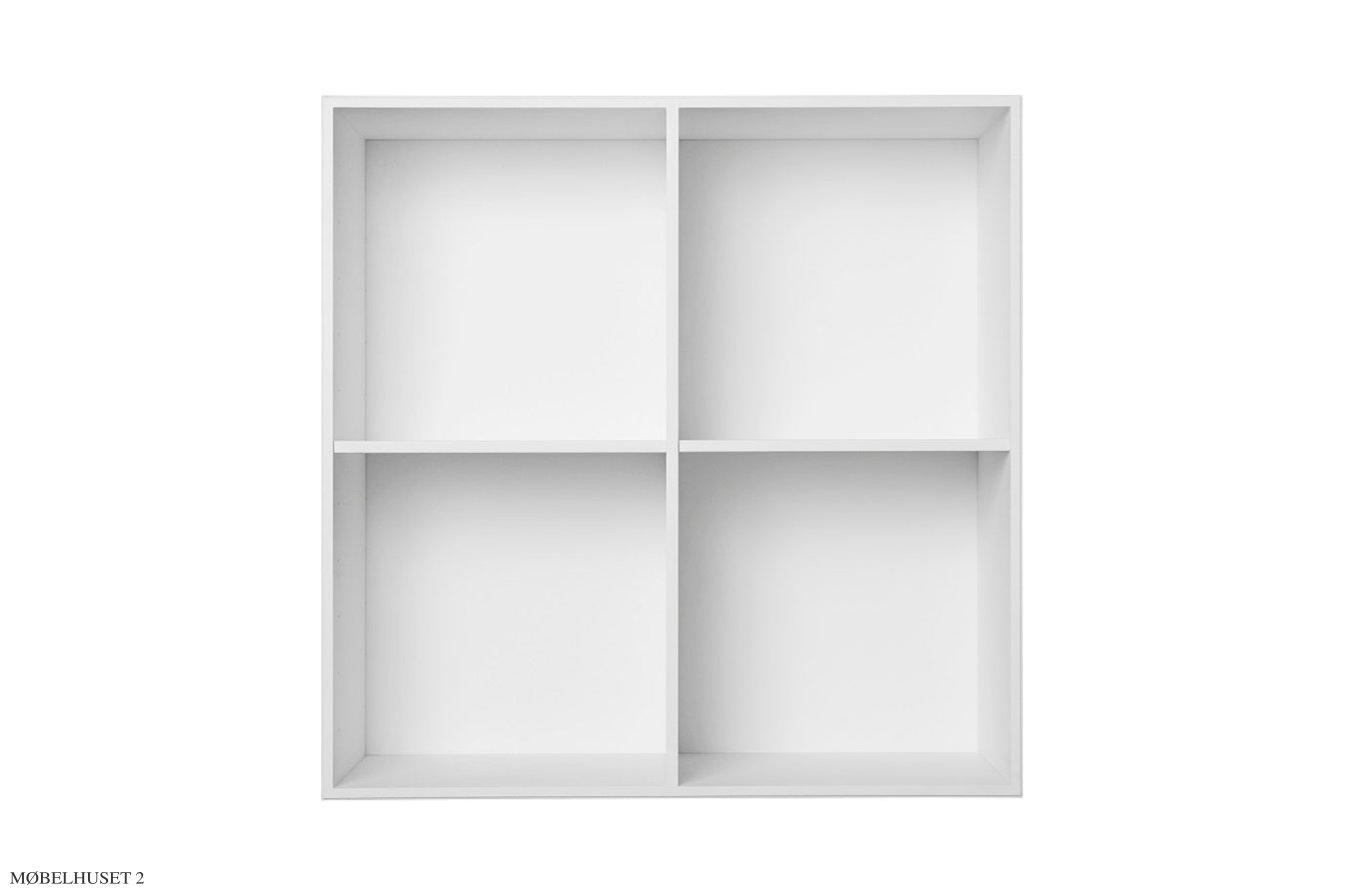 ATBO Reol 70 x 70, Lodret mellemside, 30 cm, Hvidmalet