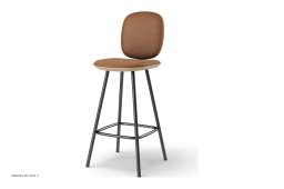 Pauline Comfort barstol, Thekenh�he 65 cm, Metallbeine, Eiche ge�lt, Leder | Brandy | Brdr. Kr�ger