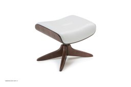 Timeout fodskammel, Valn�d, X-fod i tr�, L�der | Meno White 00 | Conform