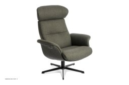 Timeout l�nestol, Helpolstret, Drejefod sort aluminium, Stof | Sheford Dark grey 77 | Conform